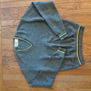 Vintage Varsity Gray Stripe Wool Sweater